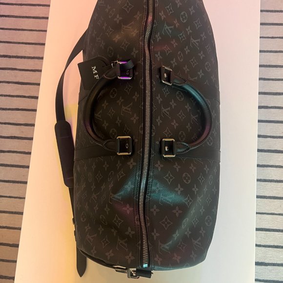 Louis Vuitton Keepall Bandoulière 55 Duffle Bag Monogram Eclipse - Picture 7 of 12